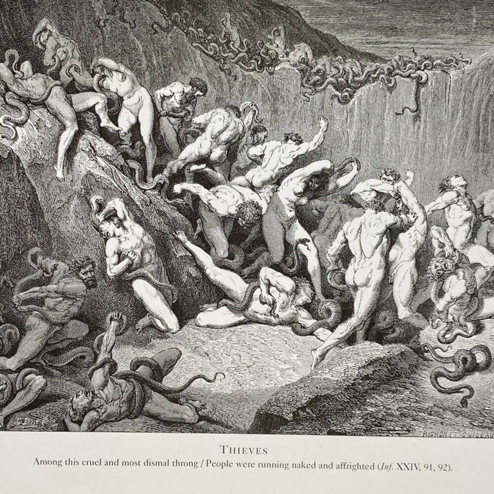 Dore, Divine Comedy, Thieves, Barrators, Print, Bookplate, Art, ~ 240707-WH 292